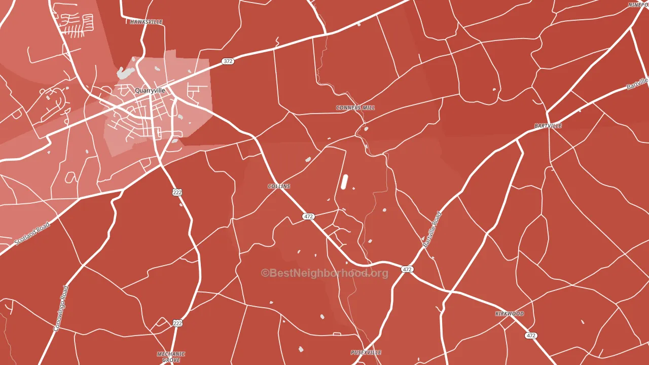 Collins, PA block-group political-lean map