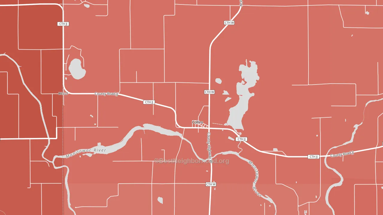 Collins, WI block-group political-lean map