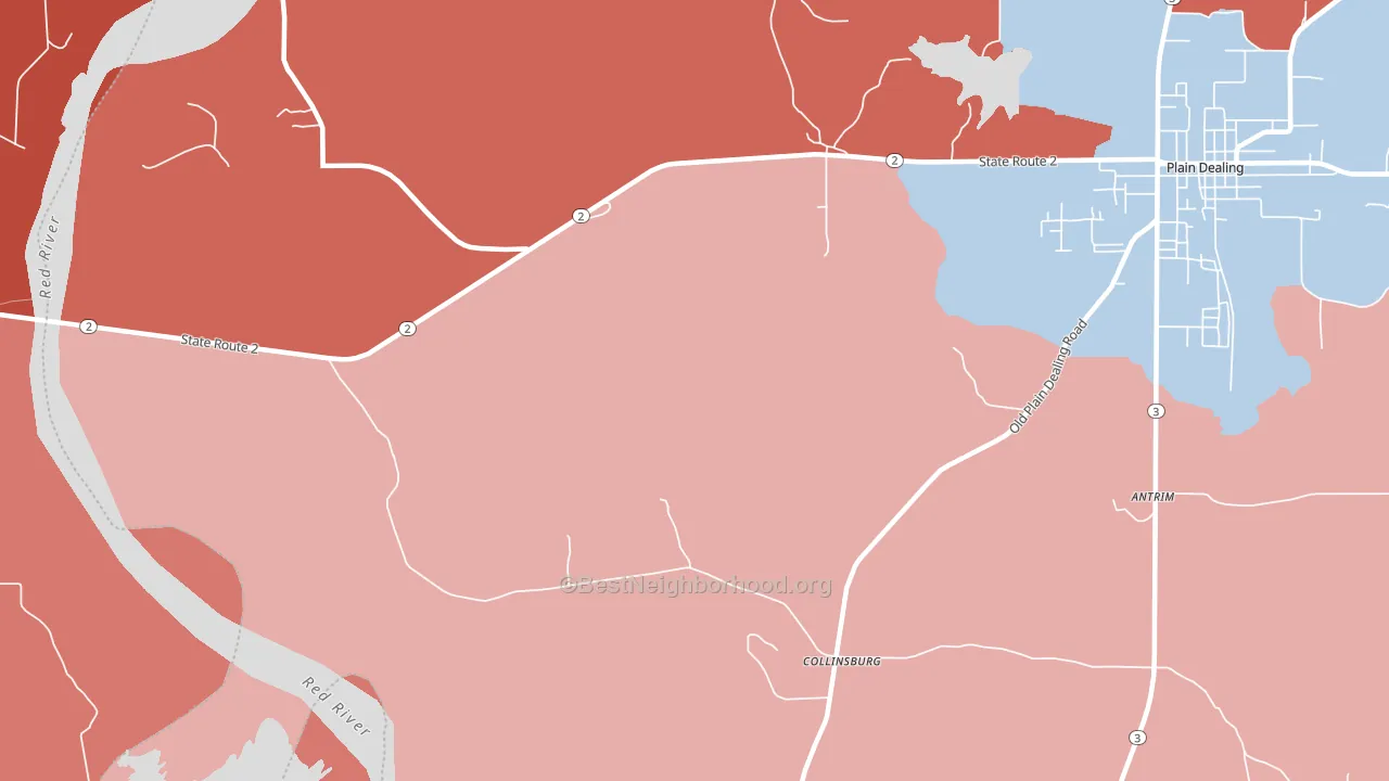 Collinsburg, LA block-group political-lean map
