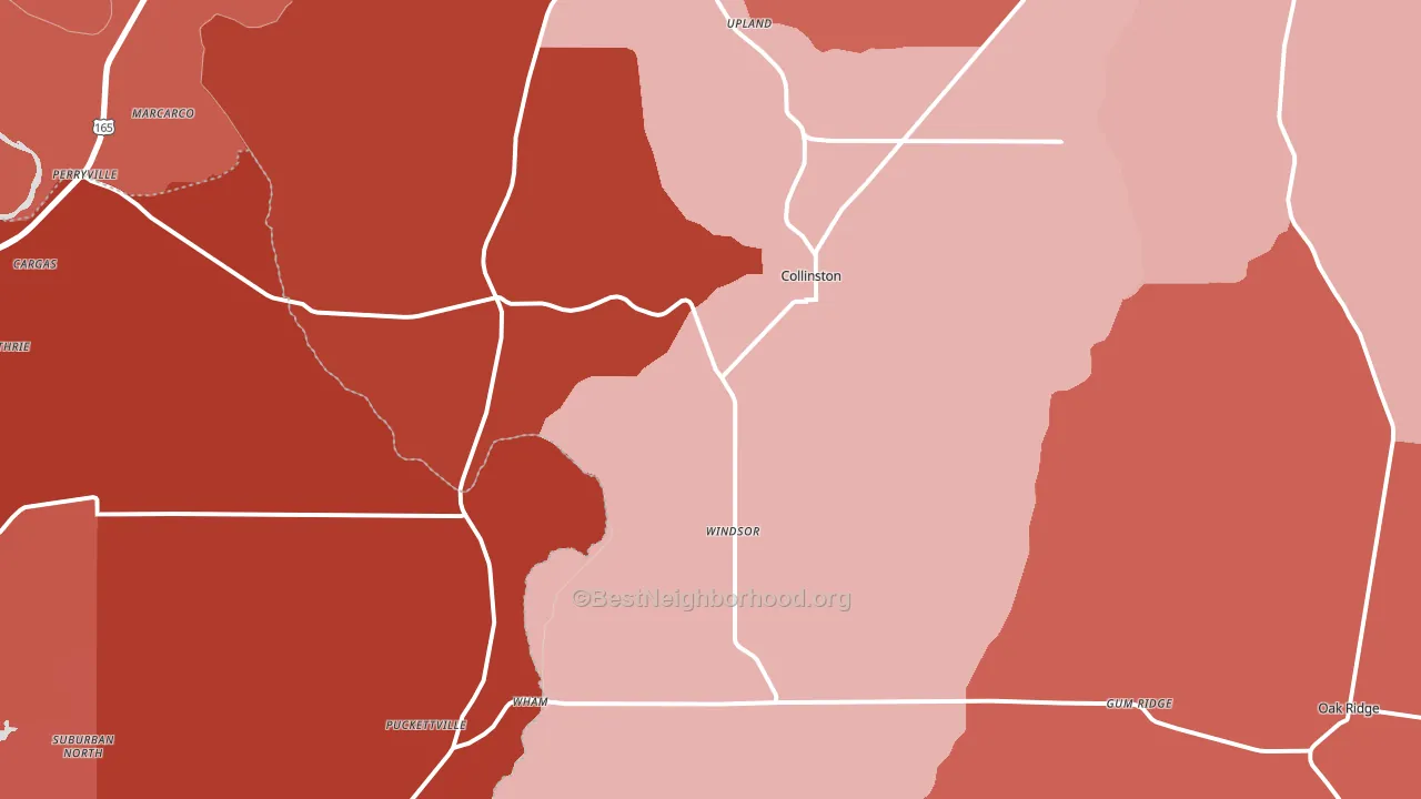 Collinston, LA block-group political-lean map