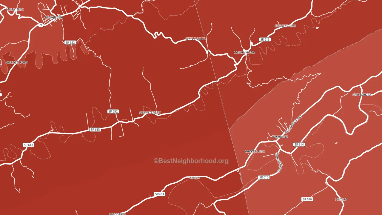 Collinwood, VA block-group political-lean map