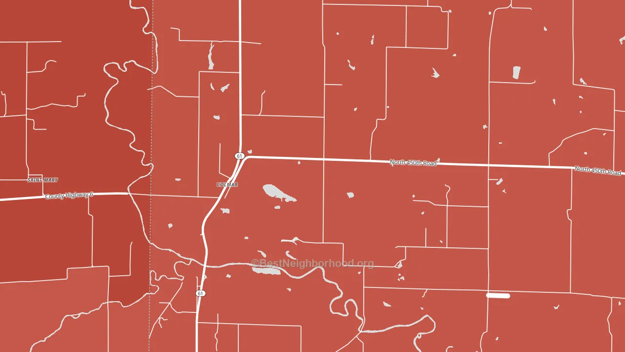 Colmar, IL block-group political-lean map