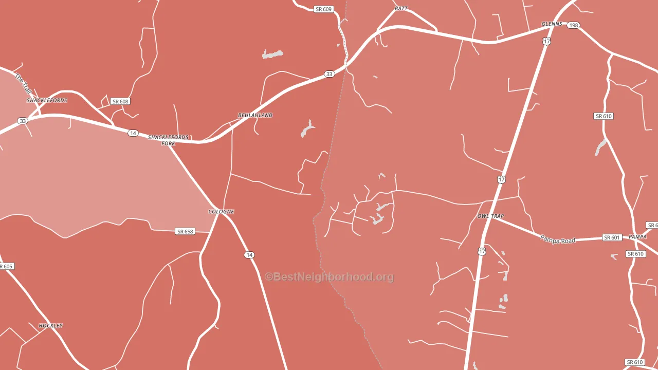 Cologne, VA block-group political-lean map