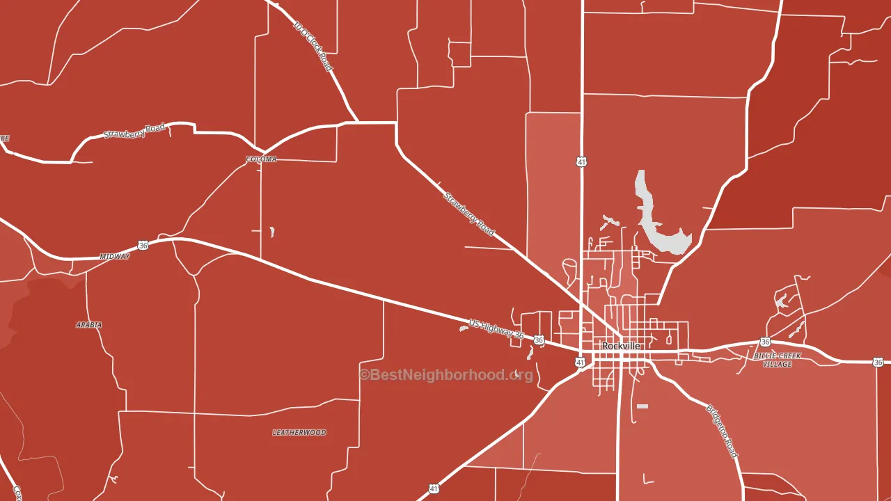 Coloma, IN block-group political-lean map