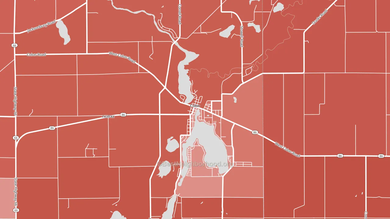 Colon, MI block-group political-lean map