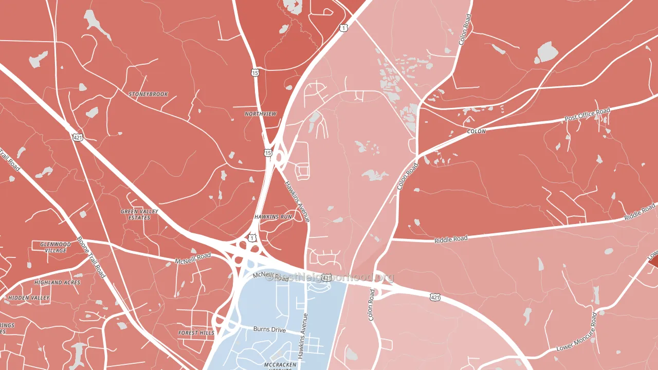 Colon, NC block-group political-lean map