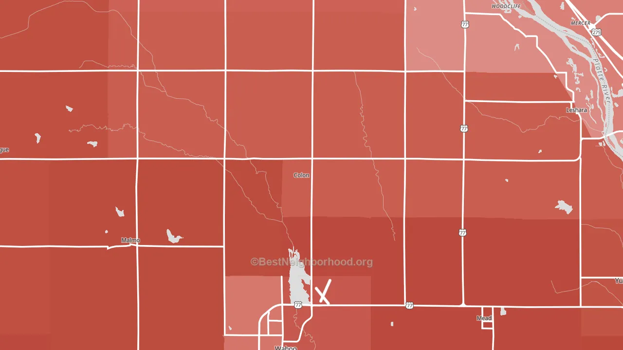 Colon, NE block-group political-lean map