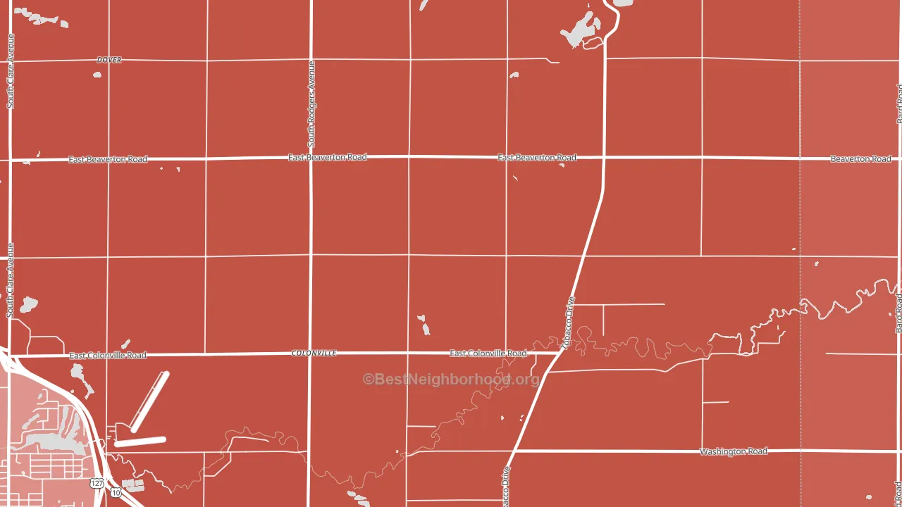 Colonville, MI block-group political-lean map