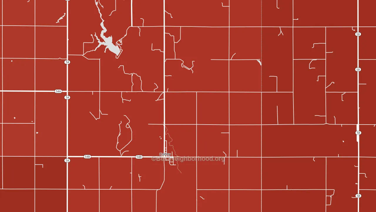 Colony, OK block-group political-lean map