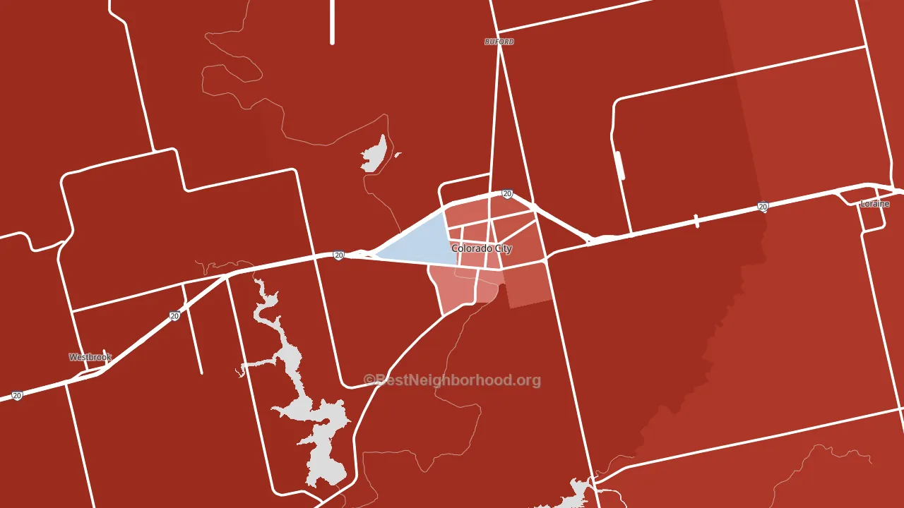 Colorado City, TX block-group political-lean map