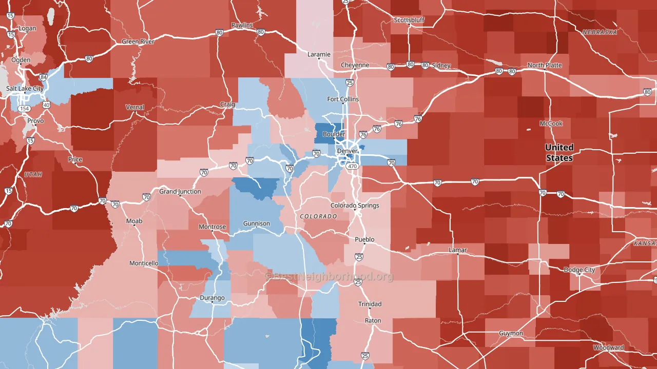 Colorado block-group political-lean map