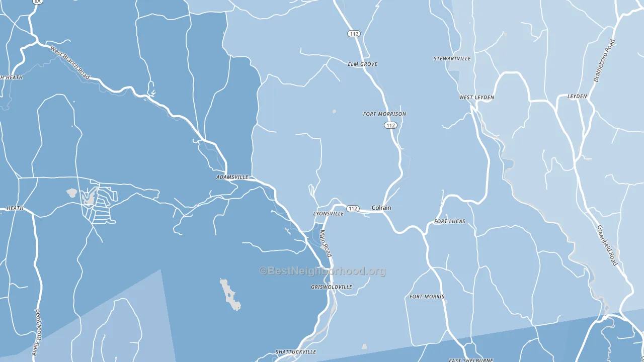 Colrain, MA block-group political-lean map