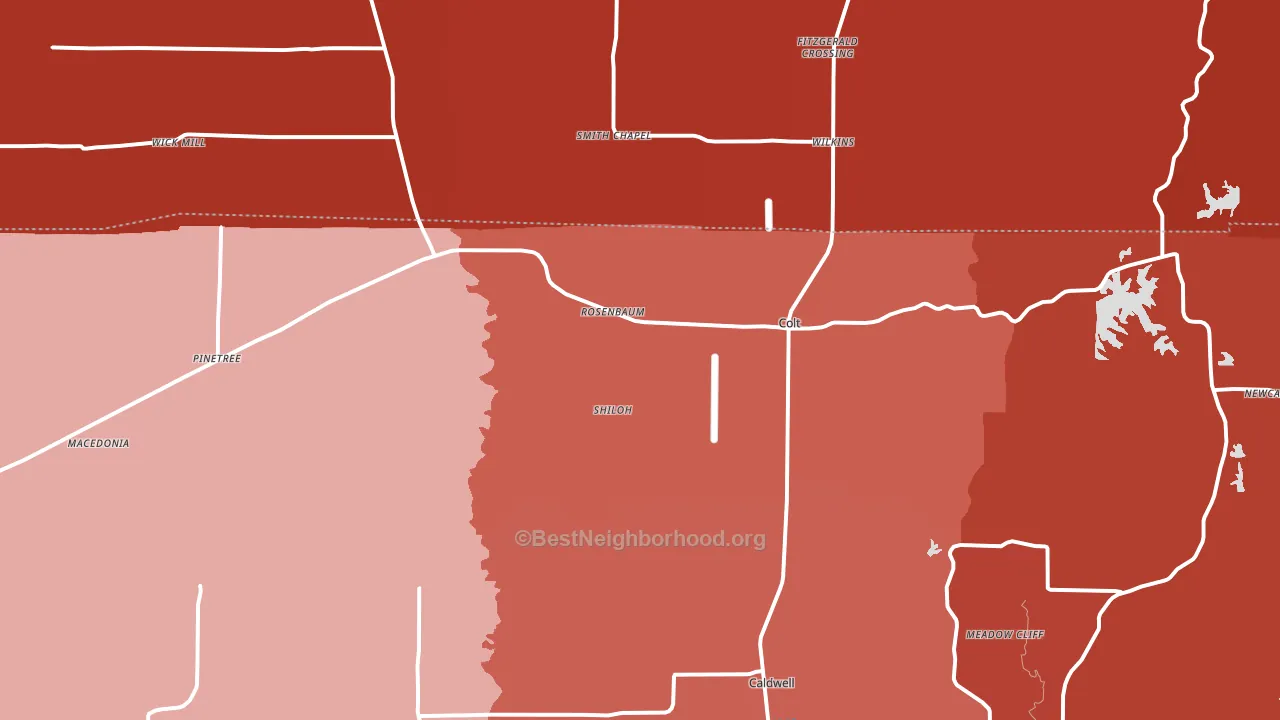 Colt, AR block-group political-lean map