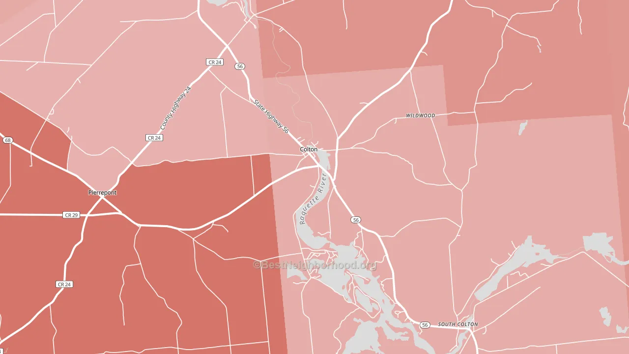 Colton, NY block-group political-lean map