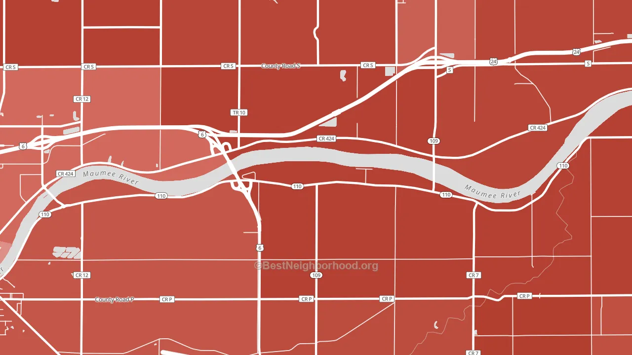 Colton, OH block-group political-lean map