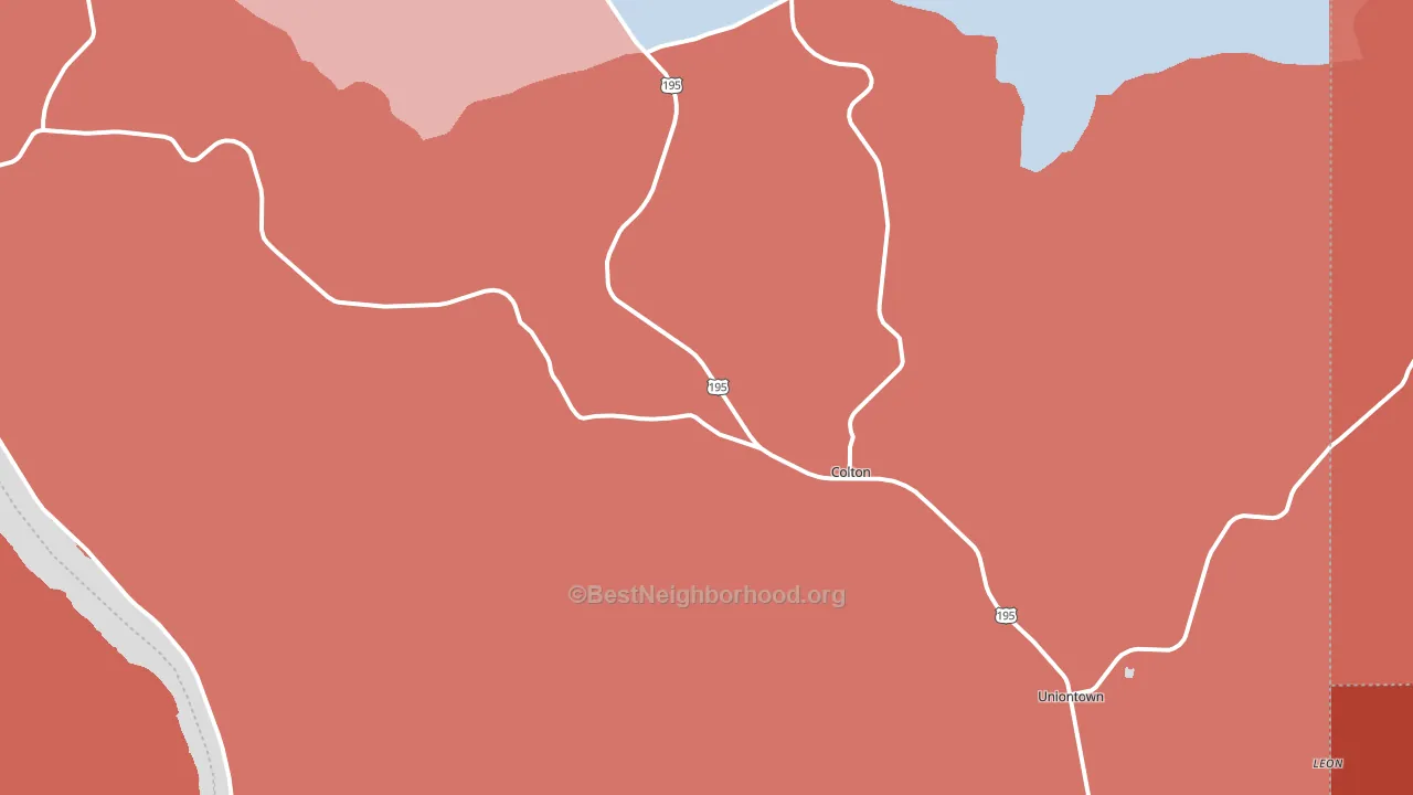 Colton, WA block-group political-lean map