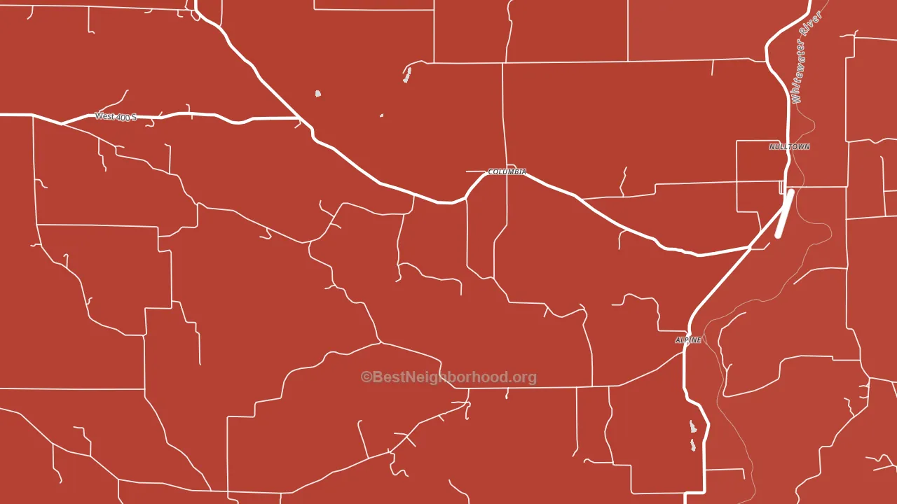 Columbia, IN block-group political-lean map
