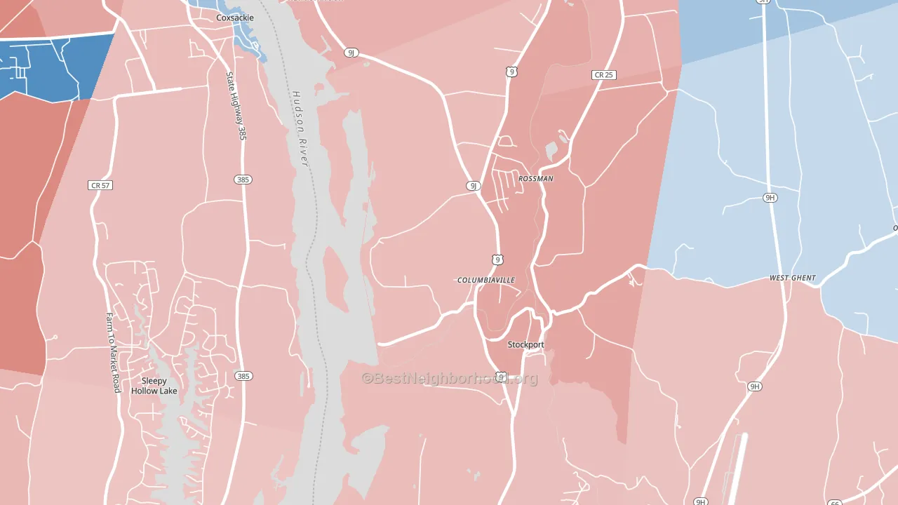 Columbiaville, NY block-group political-lean map