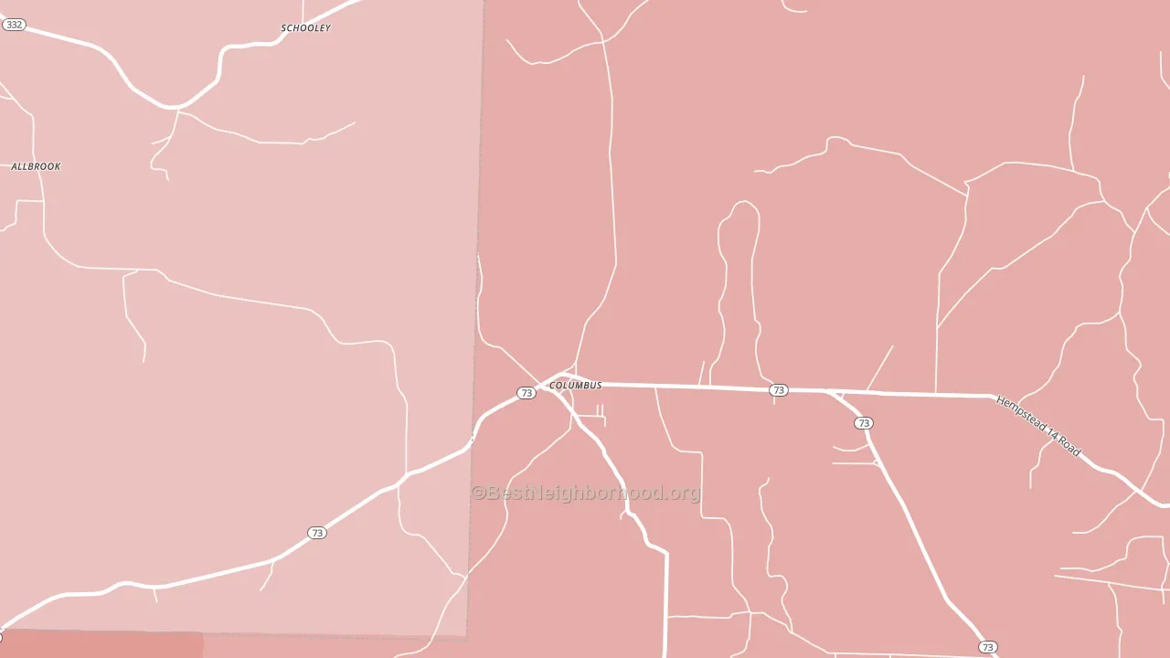 Columbus, AR block-group political-lean map