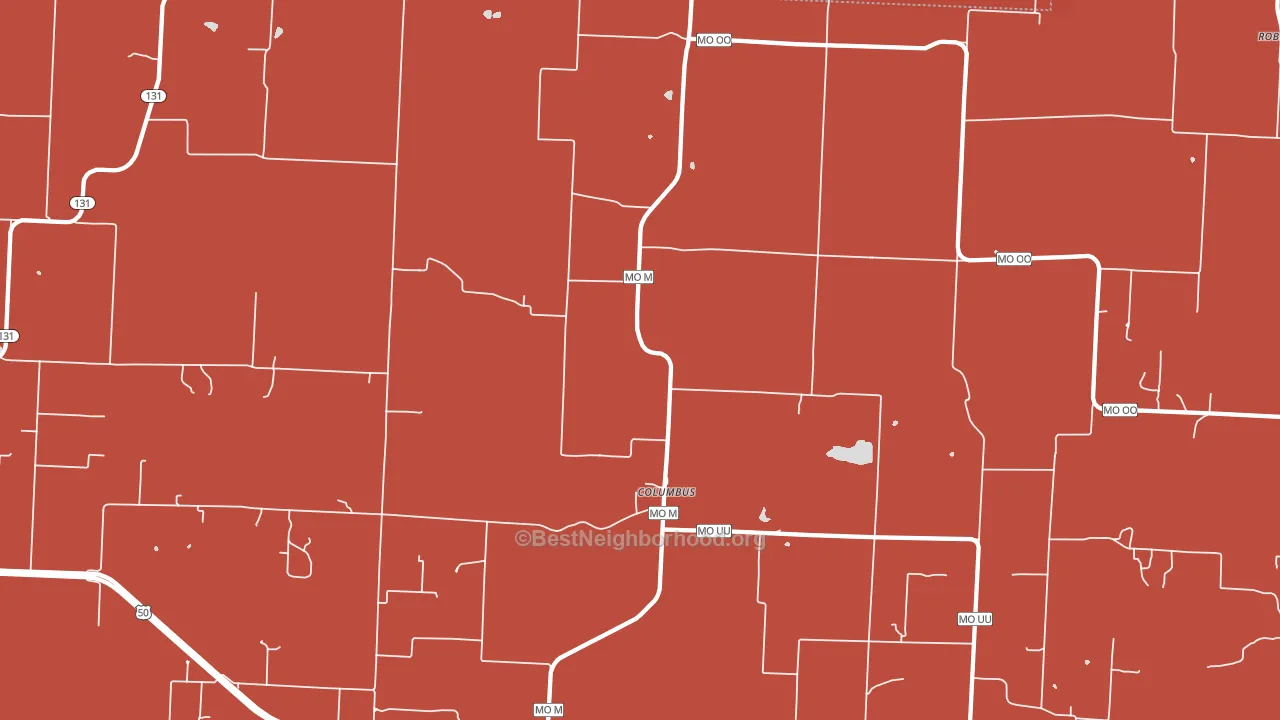 Columbus, MO block-group political-lean map