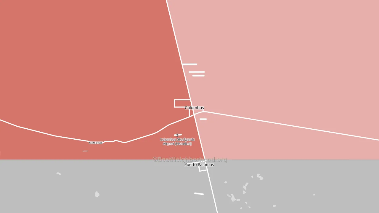 Columbus, NM block-group political-lean map