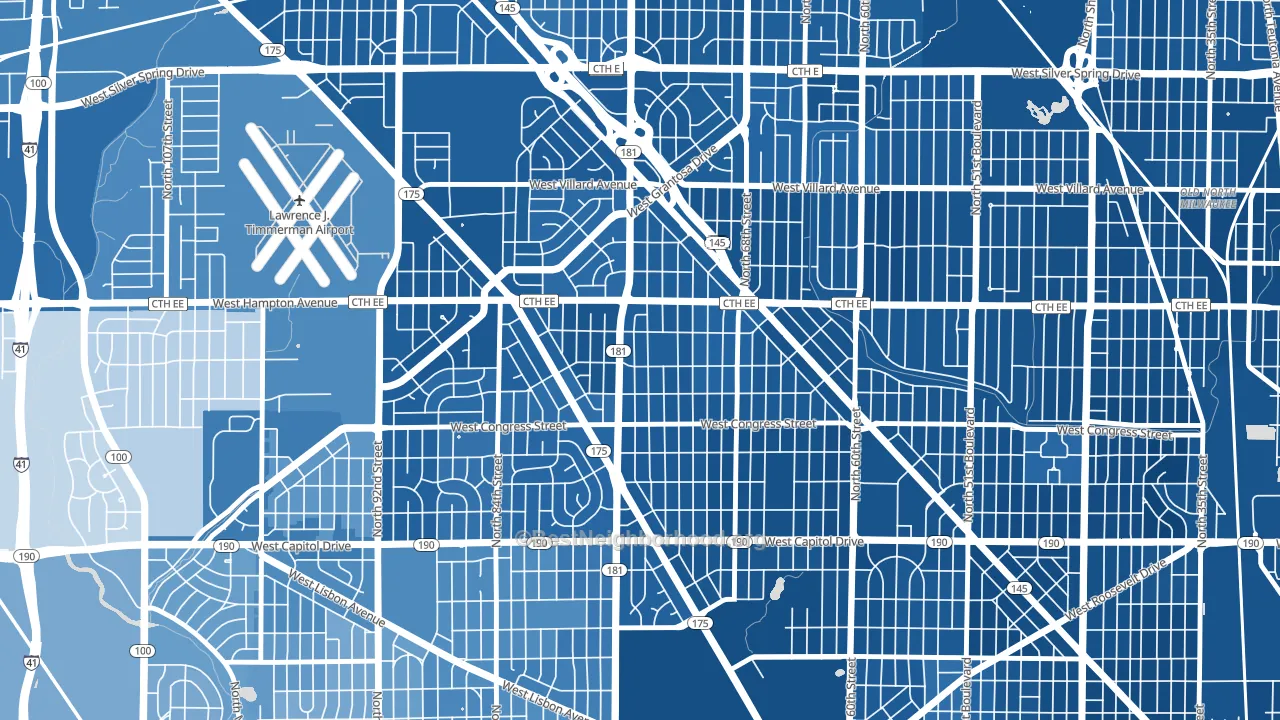 Columbus Park, Milwaukee, WI block-group political-lean map