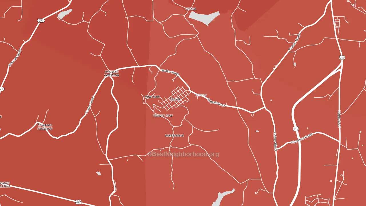 Colver, PA block-group political-lean map