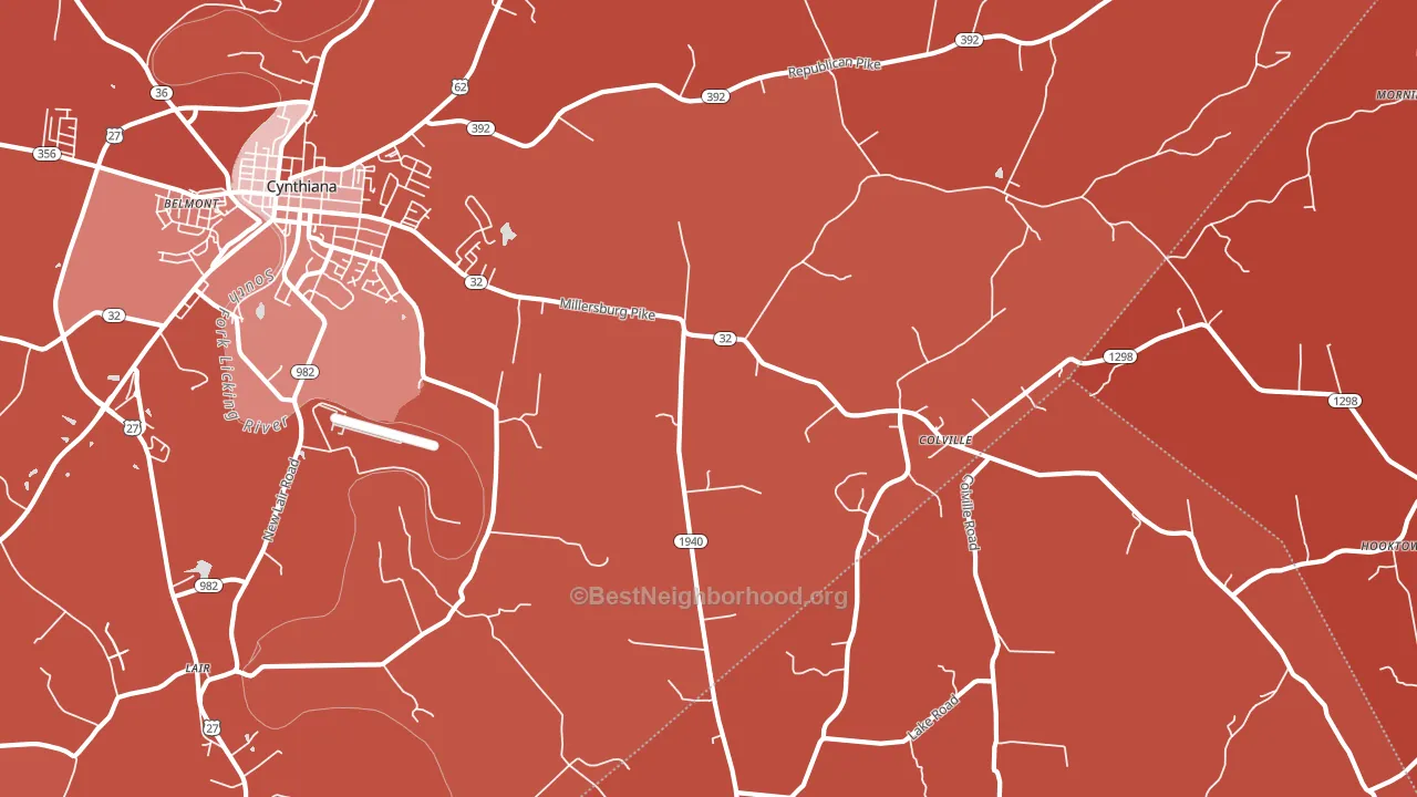 Colville, KY block-group political-lean map