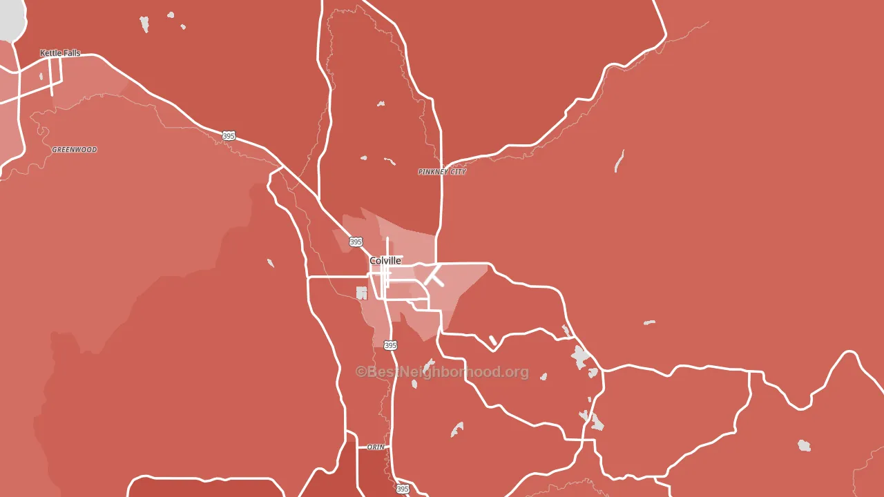 Colville, WA block-group political-lean map
