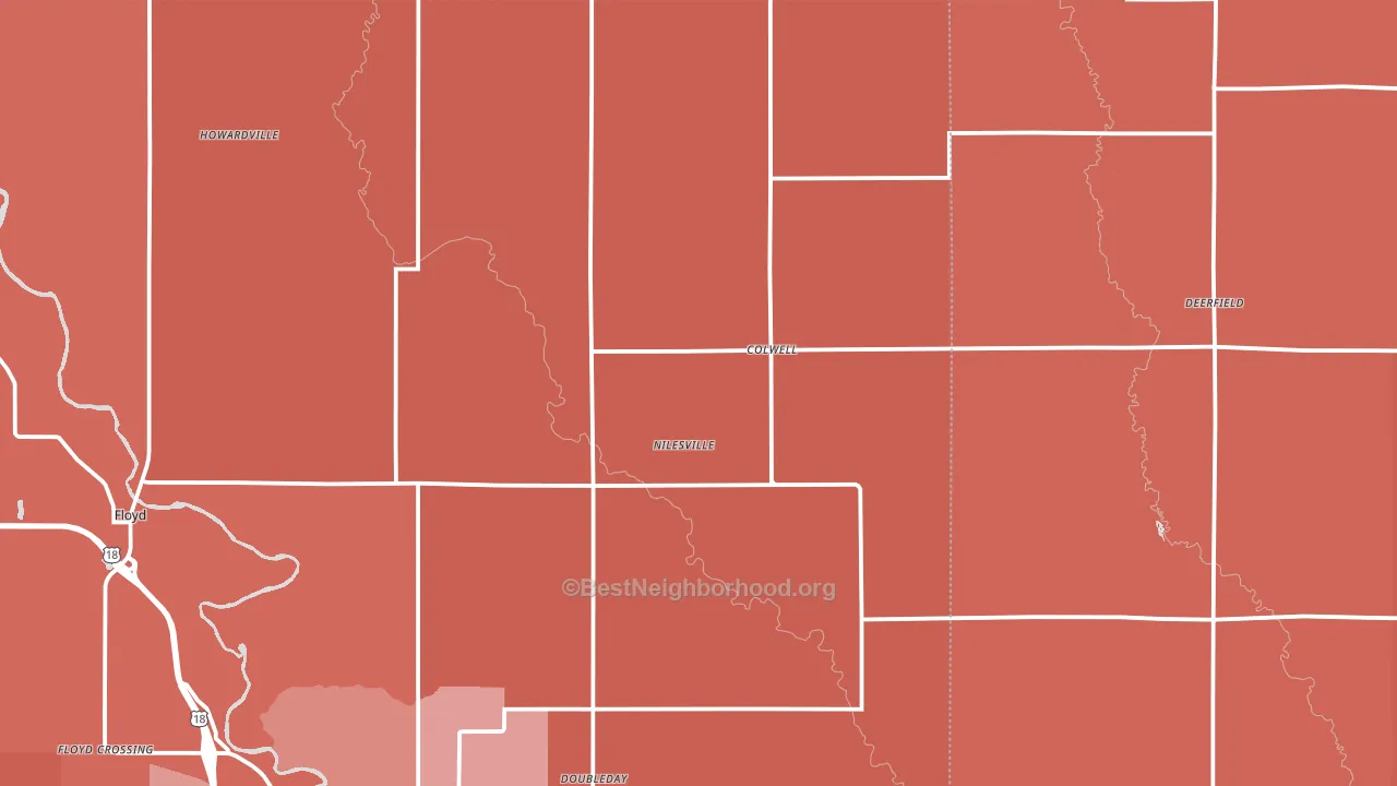 Colwell, IA block-group political-lean map