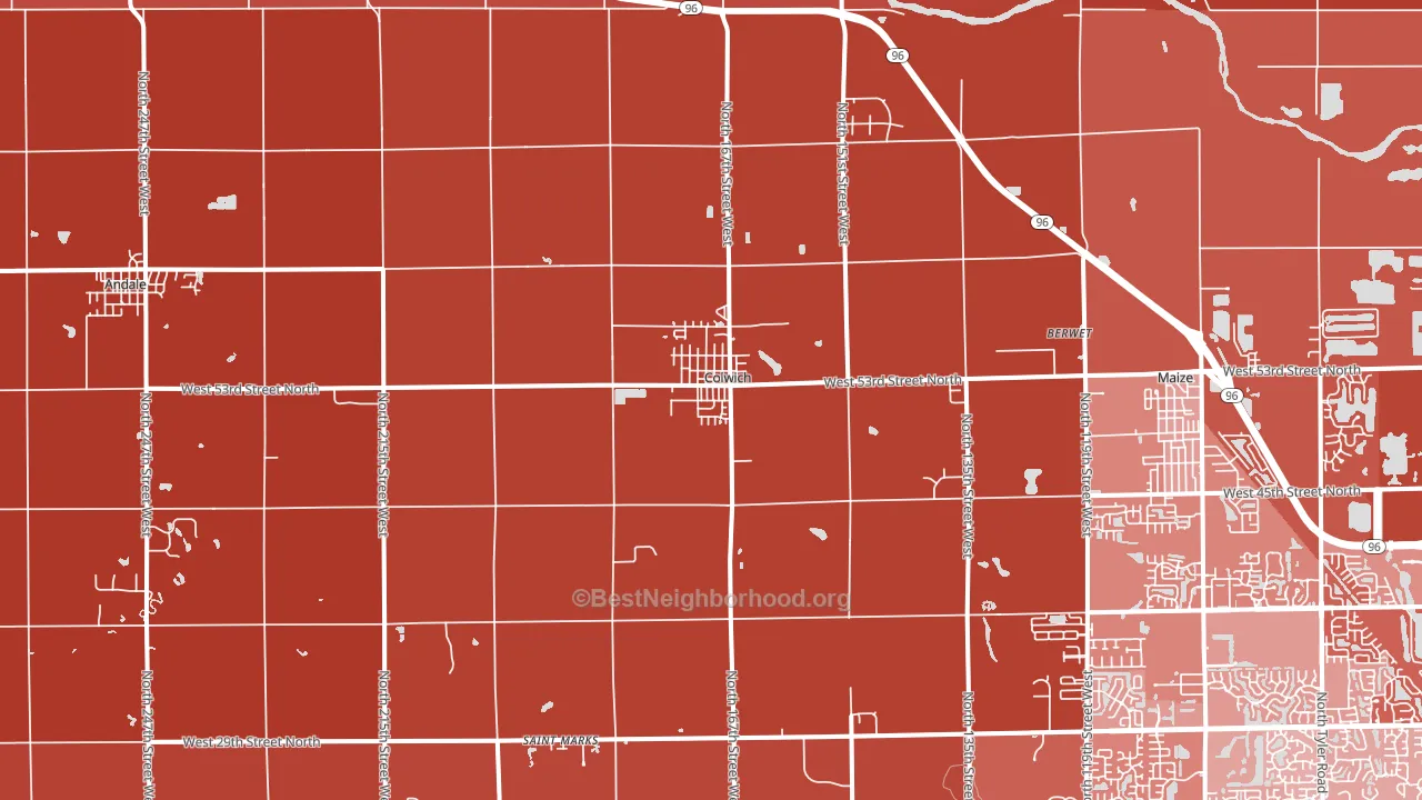 Colwich, KS block-group political-lean map