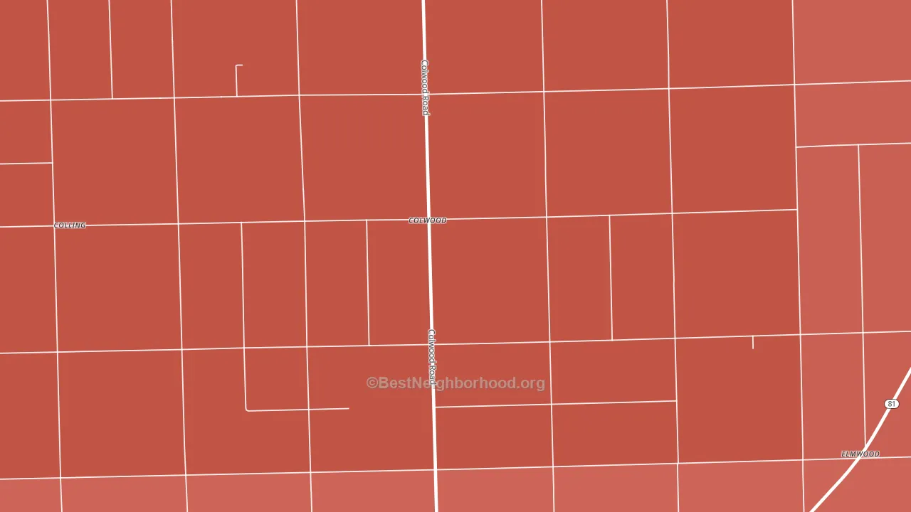 Colwood, MI block-group political-lean map