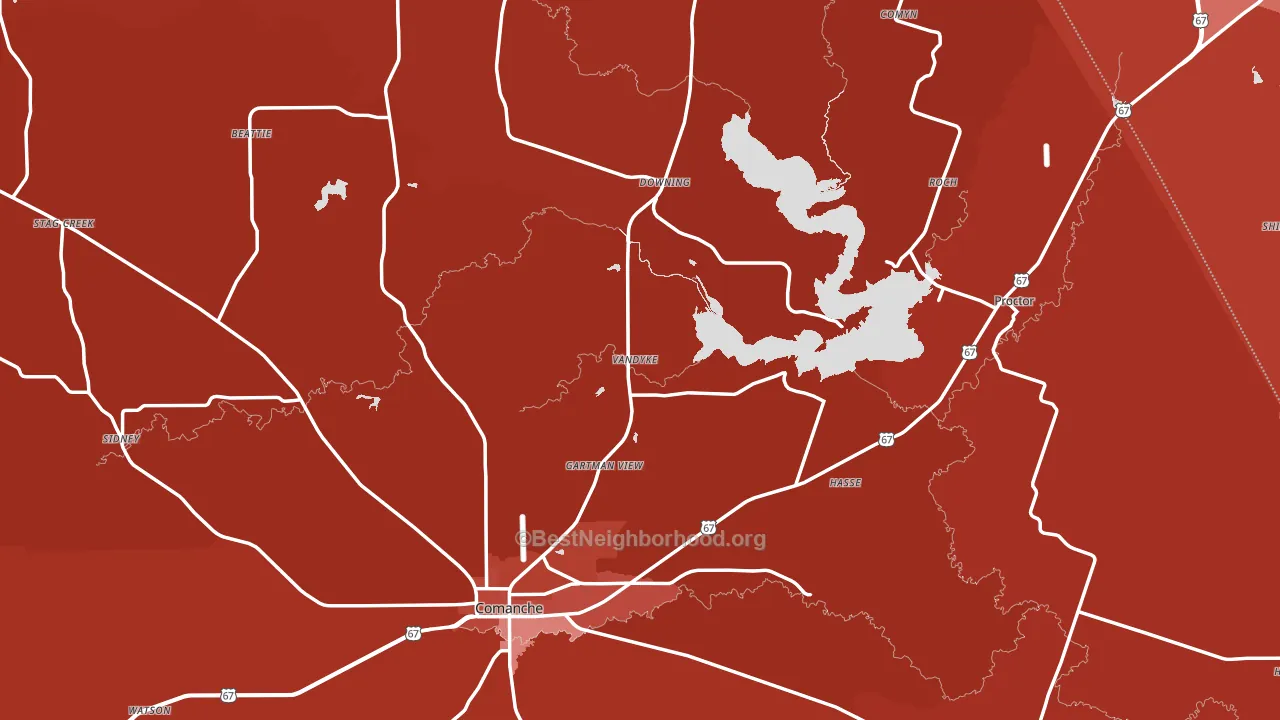 Comanche County, TX block-group political-lean map
