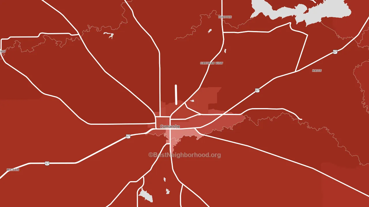 Comanche, TX block-group political-lean map
