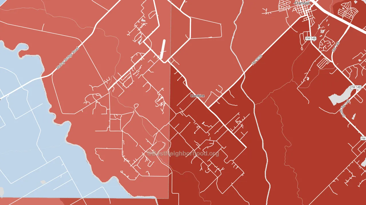 Combine, TX block-group political-lean map