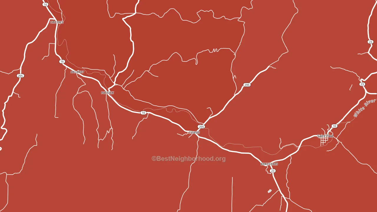 Combs, AR block-group political-lean map