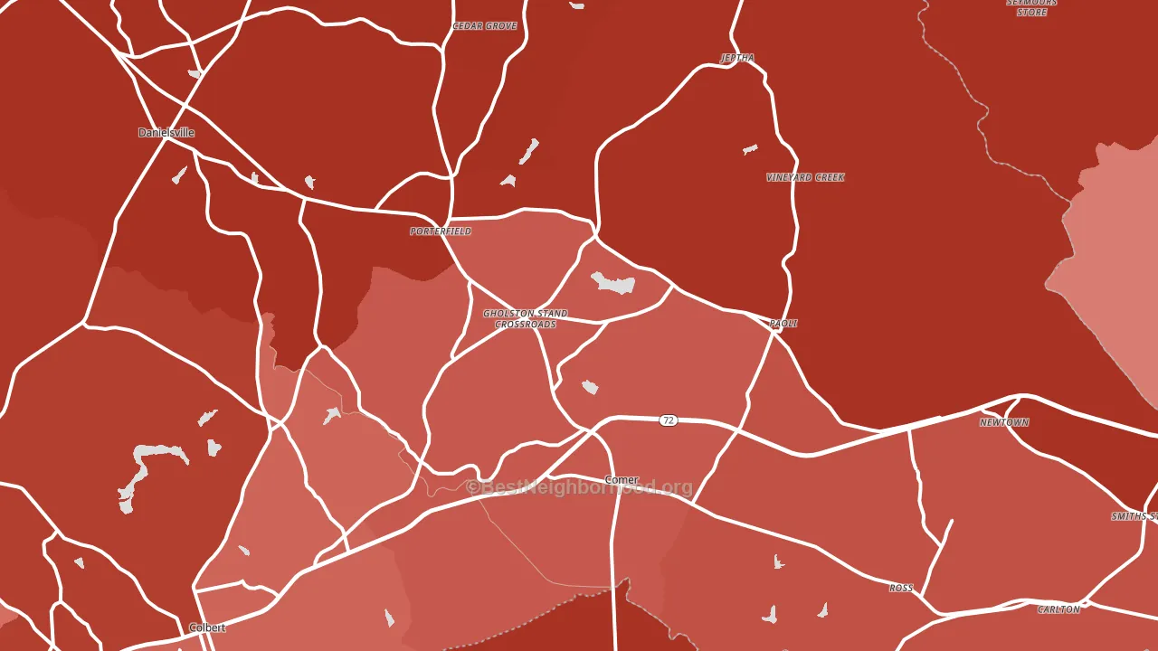 Comer, GA block-group political-lean map