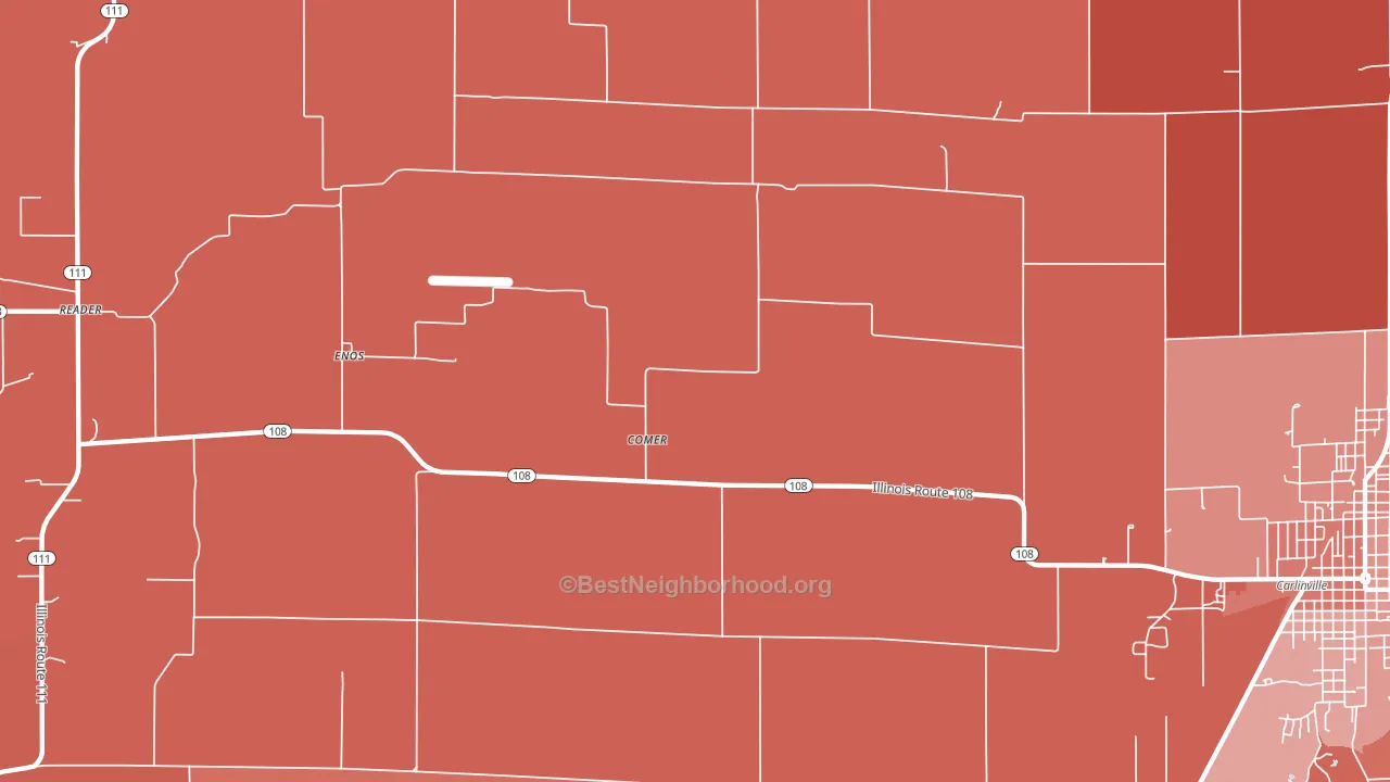 Comer, IL block-group political-lean map