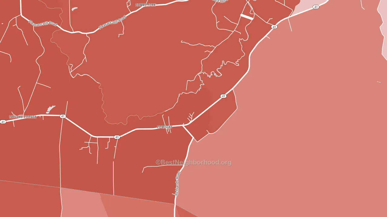 Comfort, NC block-group political-lean map