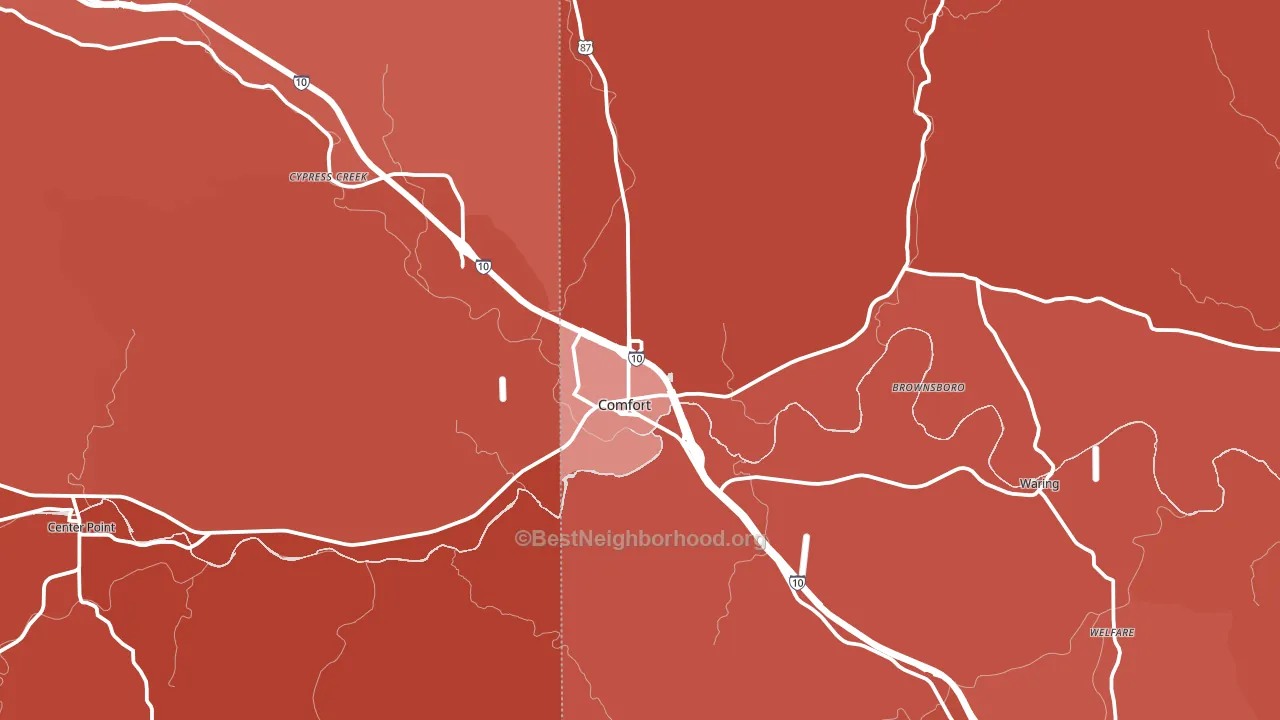 Comfort, TX block-group political-lean map