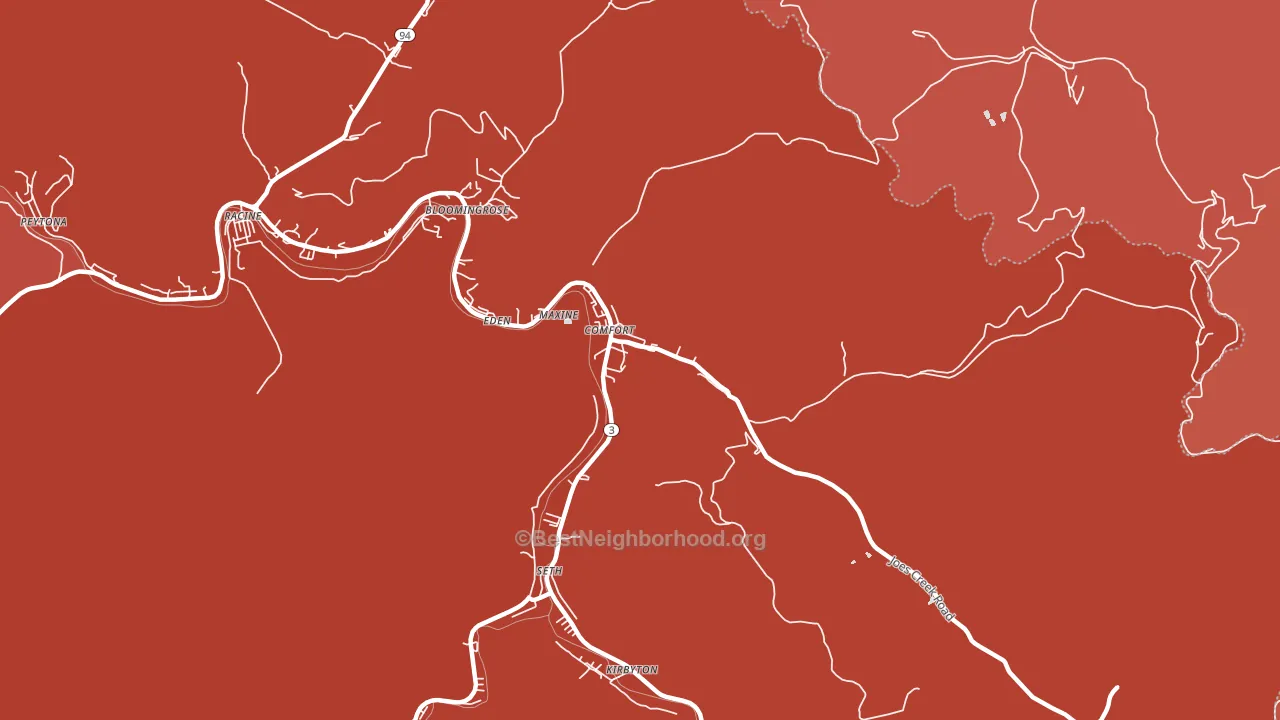 Comfort, WV block-group political-lean map