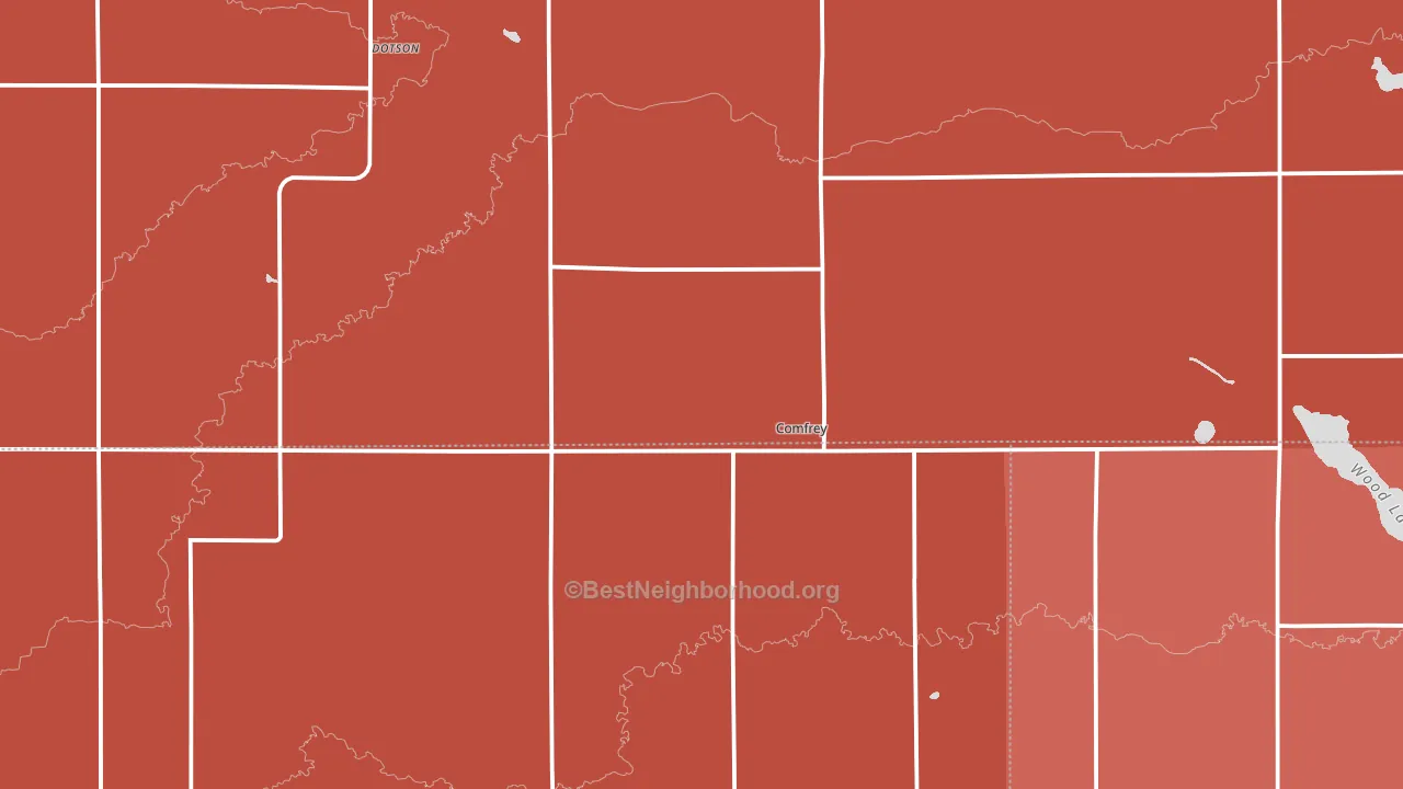 Comfrey, MN block-group political-lean map