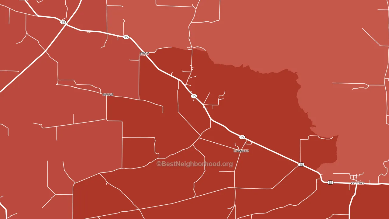 Cominto, AR block-group political-lean map