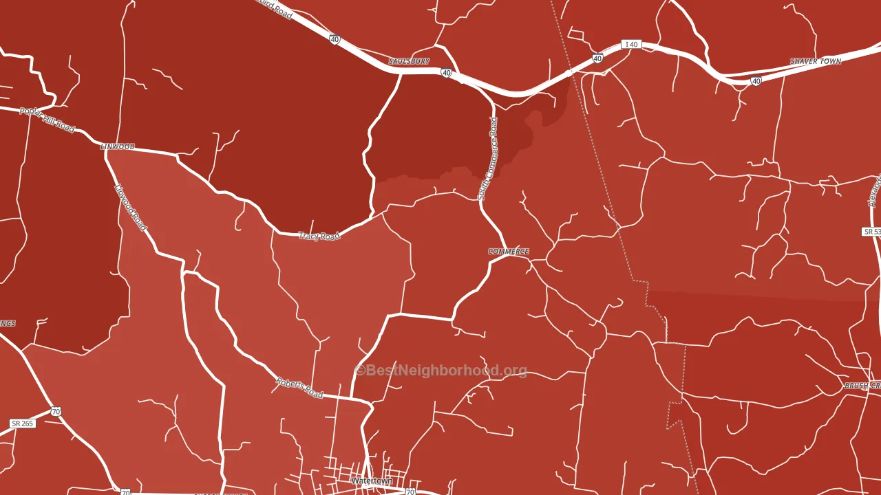 Commerce, TN block-group political-lean map