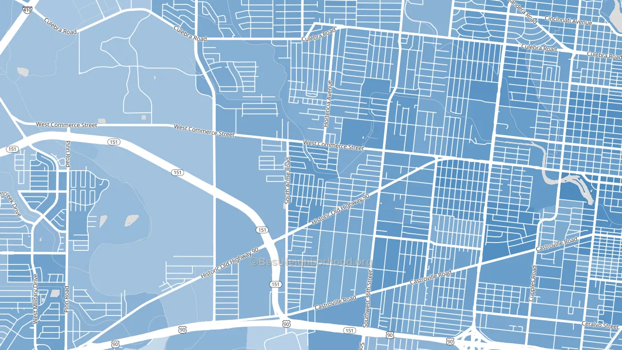 Community Workers Council, San Antonio, TX block-group political-lean map
