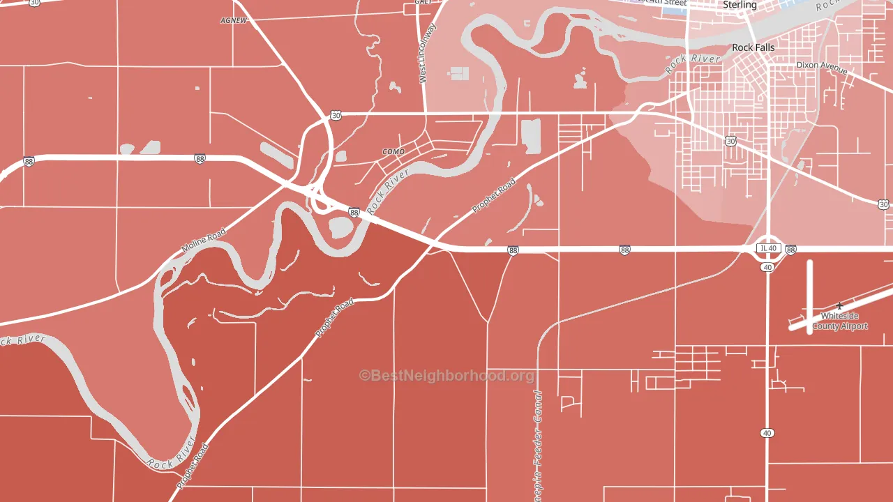 Como, IL block-group political-lean map