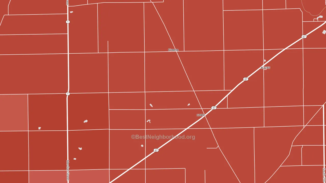 Como, IN block-group political-lean map