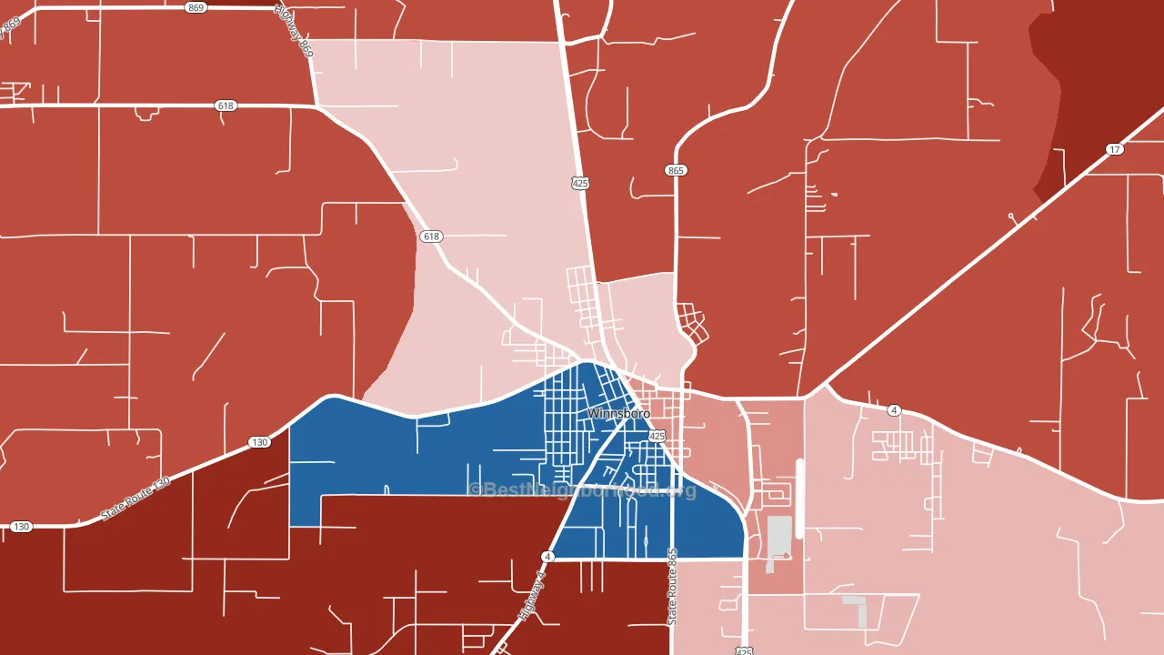 Como, LA block-group political-lean map