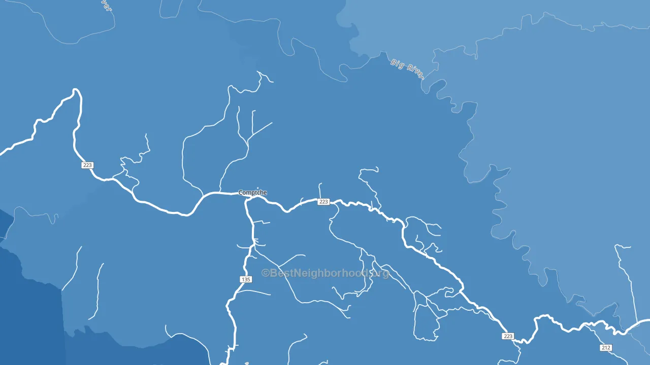 Comptche, CA block-group political-lean map