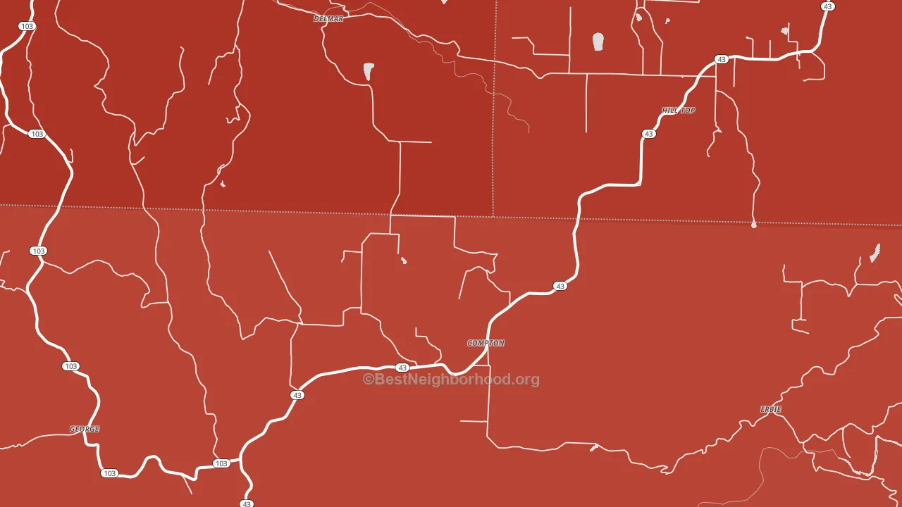 Compton, AR block-group political-lean map